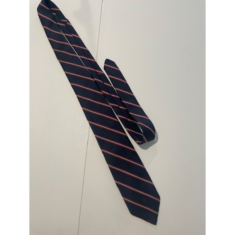 Christian Dior Tie Red Blue Striped Logo‎ Pattern